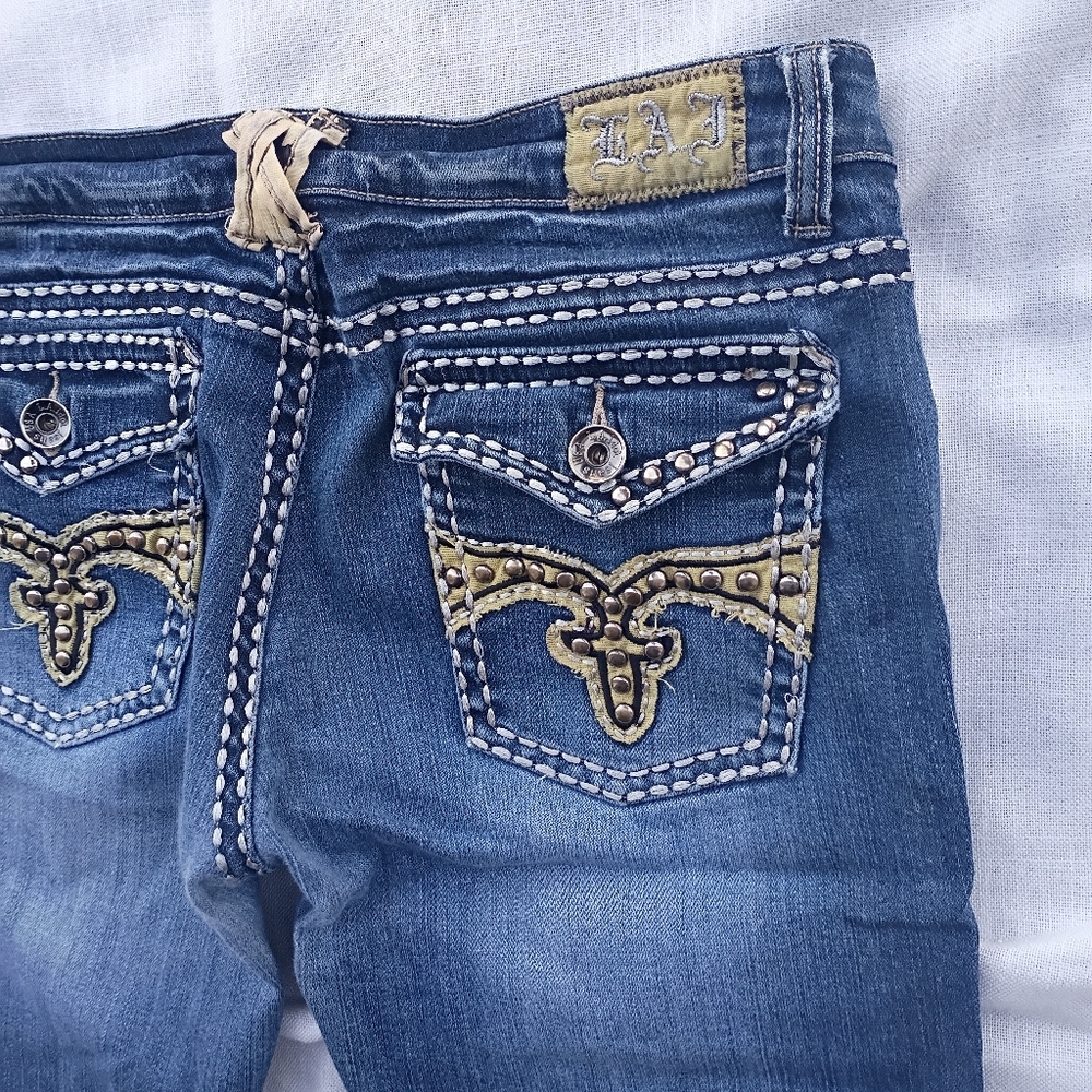 L.A. Idol Jeans Size 13 Bootcut Studded Western Pocket Y2K​ - Picture 2 of 12